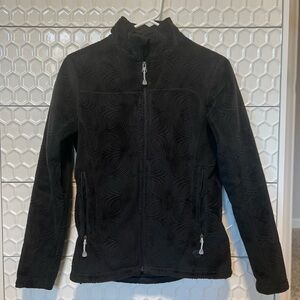 Mountain Hardwear Black Quilted-Texture Full-Zip Teddy Jacket